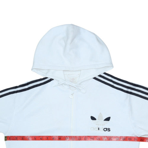 Mens UK Size M adidas White Full Zip Hoodie