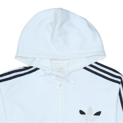 Mens UK Size M adidas White Full Zip Hoodie