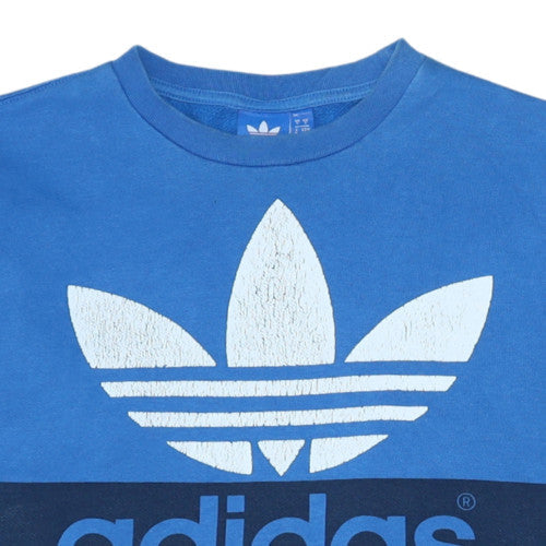 Mens UK Size S adidas Blue Pullover Sweatshirt
