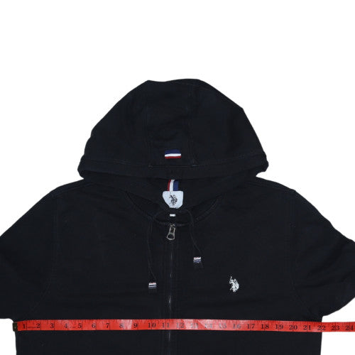 Mens UK Size XL U.S. Polo Assn. Black Full Zip Hoodie