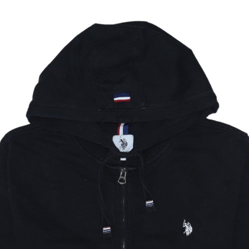 Mens UK Size XL U.S. Polo Assn. Black Full Zip Hoodie