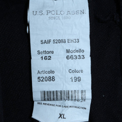 Mens UK Size XL U.S. Polo Assn. Black Full Zip Hoodie