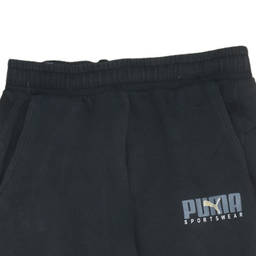 Mens UK Size M PUMA Regular Fit Jogger Black Trousers