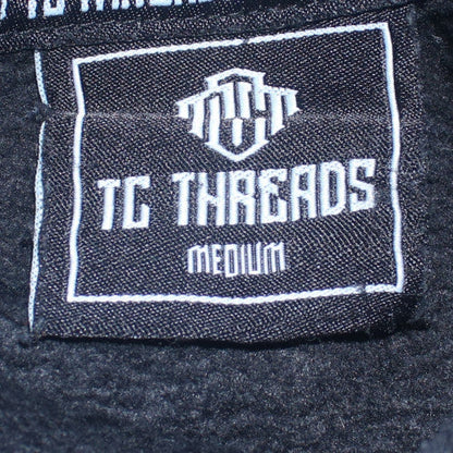 Mens UK Size M TC Threads Black Pullover Hoodie