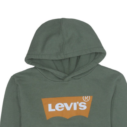 Levi's Boys Green Pullover Hoodie 14A 164cm Fleece Logo Sweatshirt