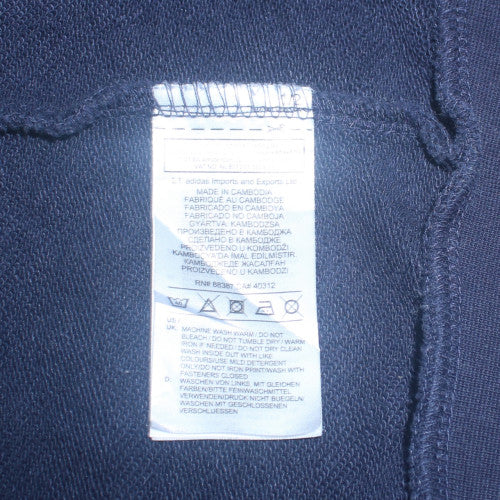 Mens UK Size XL adidas Blue Full Zip Hoodie