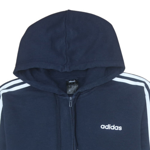 Mens UK Size XL adidas Blue Full Zip Hoodie
