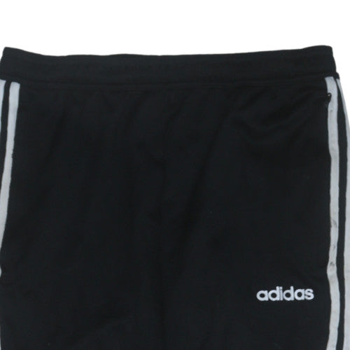 Mens UK Size M adidas Slim Fit Track Pants Black Trousers