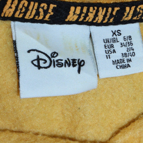 Womens UK Size XS Disney Yellow Pullover Hoodie