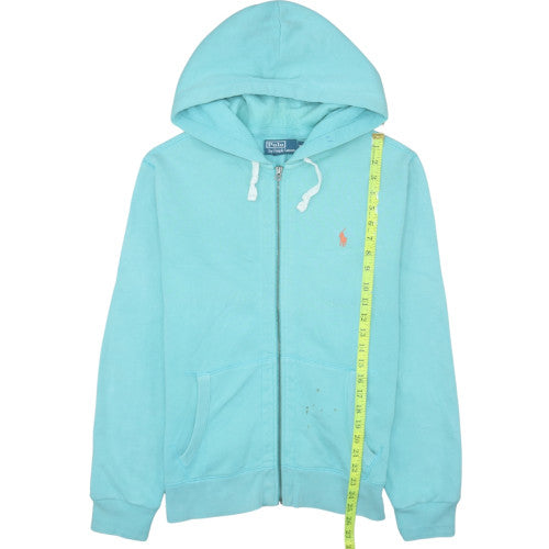 Womens UK Size M Ralph Lauren Blue Full Zip Hoodie