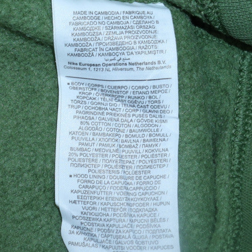 Mens UK Size S Nike Green Pullover Hoodie