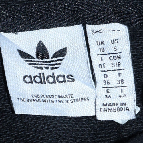Womens UK Size 10 adidas Black Pullover Hoodie