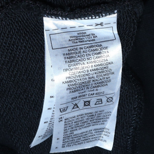 Womens UK Size 10 adidas Black Pullover Hoodie