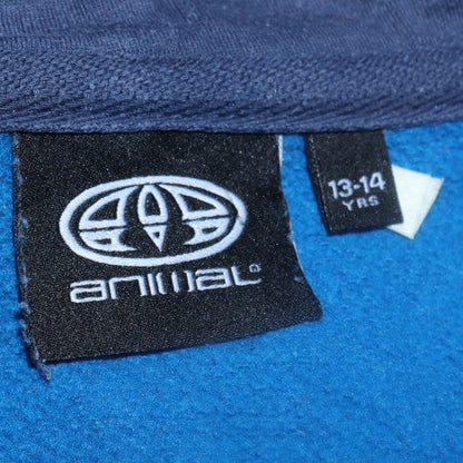 Boys UK Size 13-14 Years Animal Blue Full Zip Hoodie