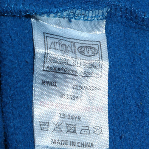 Boys UK Size 13-14 Years Animal Blue Full Zip Hoodie