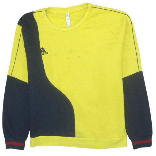 Mens UK Size 2XL adidas Yellow Pullover Sweatshirt