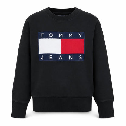 Womens UK Size XS Tommy Jeans Black Pullover Sweatshirt