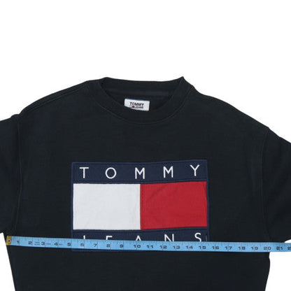Womens UK Size XS Tommy Jeans Black Pullover Sweatshirt