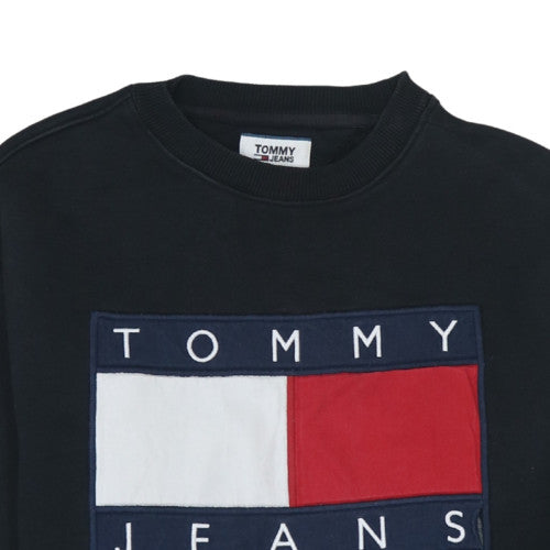 Womens UK Size XS Tommy Jeans Black Pullover Sweatshirt