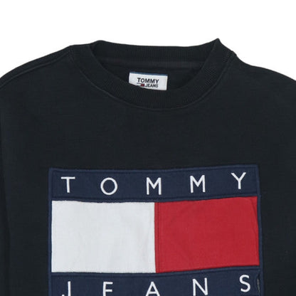 Womens UK Size XS Tommy Jeans Black Pullover Sweatshirt