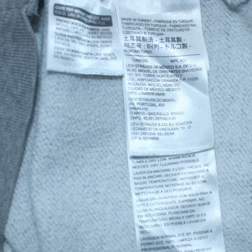 Mens UK Size L Levi's Grey Full Zip Hoodie