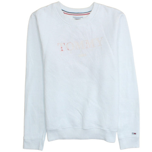Womens UK Size S Tommy Jeans White Pullover Sweatshirt