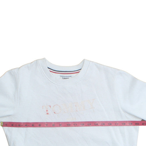 Womens UK Size S Tommy Jeans White Pullover Sweatshirt