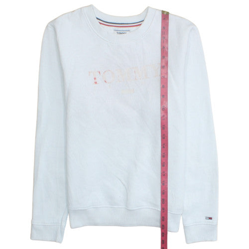 Womens UK Size S Tommy Jeans White Pullover Sweatshirt