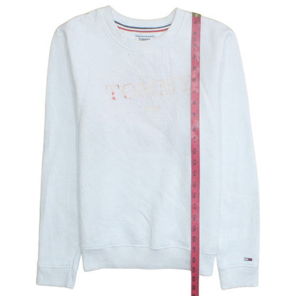 Womens UK Size S Tommy Jeans White Pullover Sweatshirt