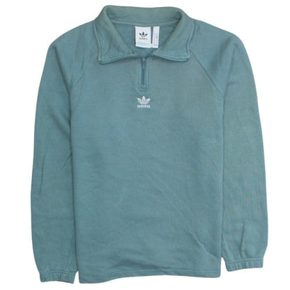 Womens UK Size M adidas Green Henley Sweatshirt