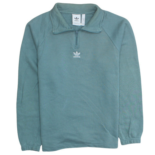 Womens UK Size M adidas Green Henley Sweatshirt