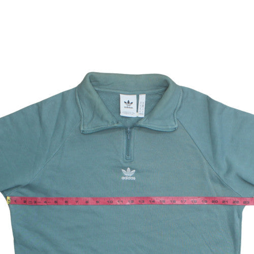 Womens UK Size M adidas Green Henley Sweatshirt