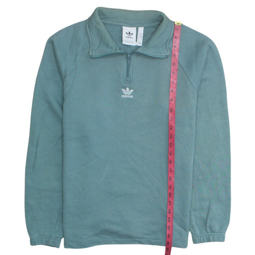 Womens UK Size M adidas Green Henley Sweatshirt