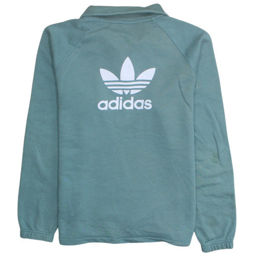 Womens UK Size M adidas Green Henley Sweatshirt