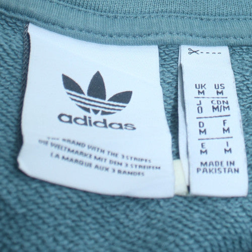 Womens UK Size M adidas Green Henley Sweatshirt