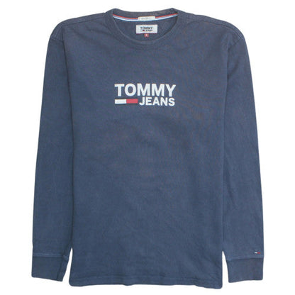 Mens UK Size S Tommy Jeans Blue Pullover Sweatshirt