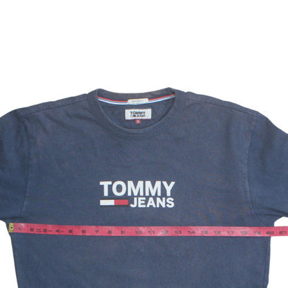 Mens UK Size S Tommy Jeans Blue Pullover Sweatshirt