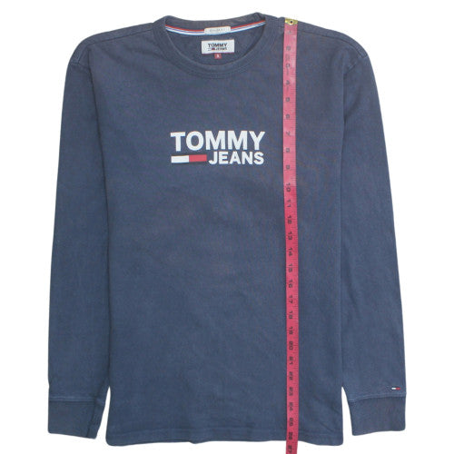 Mens UK Size S Tommy Jeans Blue Pullover Sweatshirt