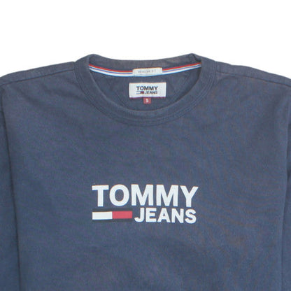 Mens UK Size S Tommy Jeans Blue Pullover Sweatshirt