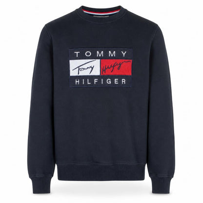Mens UK Size M Tommy Hilfiger Black Pullover Sweatshirt