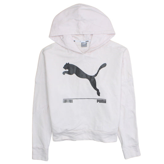 Womens UK Size M PUMA White Pullover Hoodie