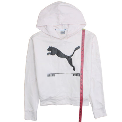 Womens UK Size M PUMA White Pullover Hoodie