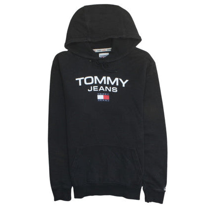 Mens UK Size M Tommy Jeans Black Pullover Hoodie