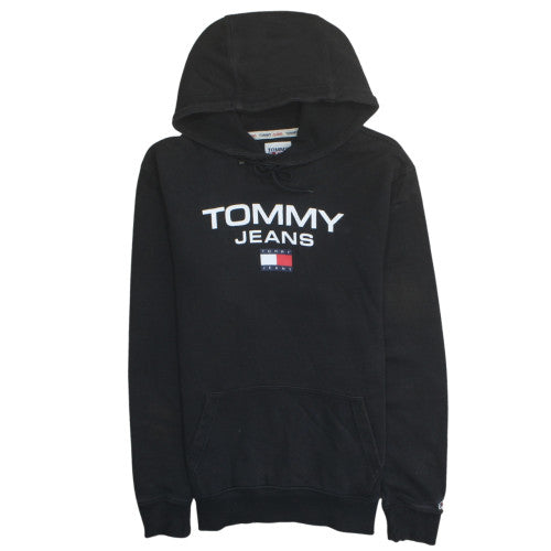 Mens UK Size M Tommy Jeans Black Pullover Hoodie