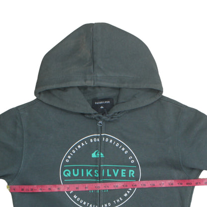 Mens UK Size S Quiksilver Green Full Zip Hoodie