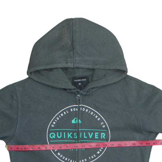 Mens UK Size S Quiksilver Green Full Zip Hoodie