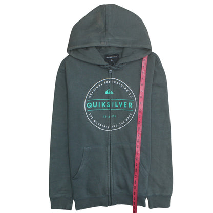Mens UK Size S Quiksilver Green Full Zip Hoodie