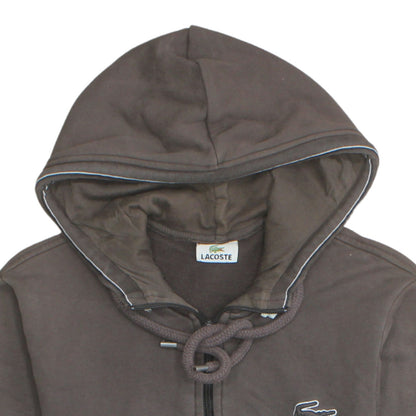 Mens UK Size M Lacoste Brown Full Zip Hoodie