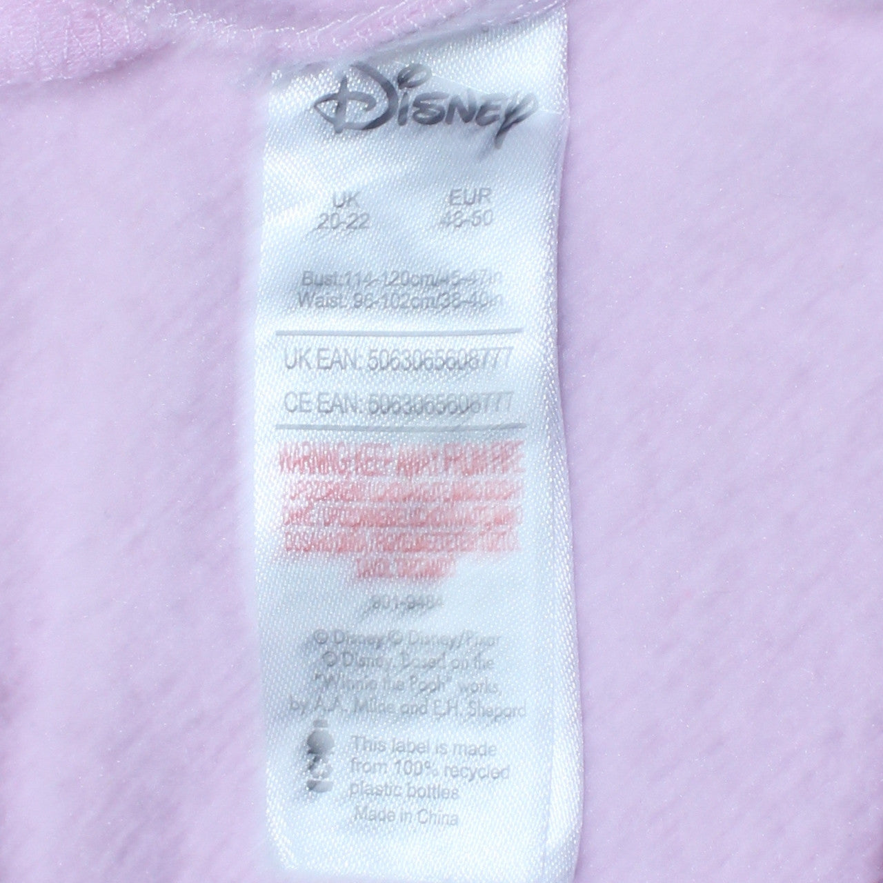 Womens UK Size 20-22 Disney Pink Pullover Sweatshirt