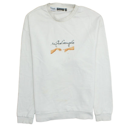 Mens UK Size L ASOS White Pullover Sweatshirt
